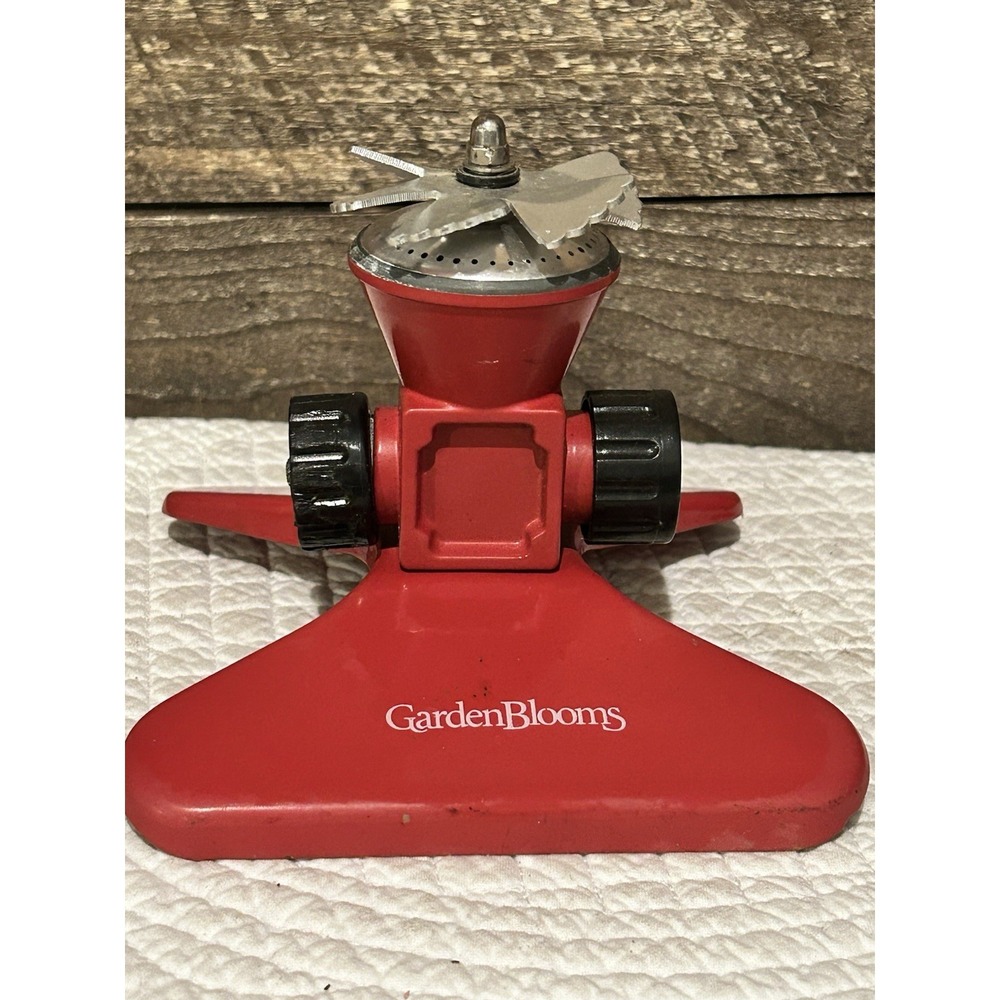 Vintage Red Square Spray Metal Lawn Sprinkler By Garden Blooms